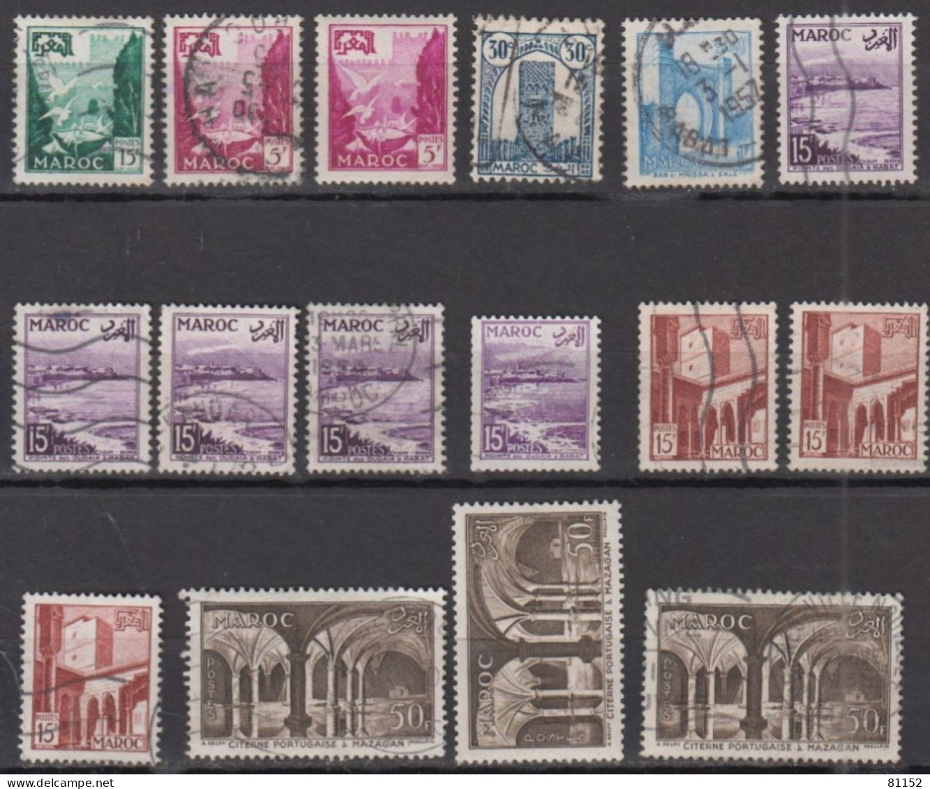 Lot De 113  Timbres Du  MAROC     Oblitérés Années Mélangées  Dont 1 Bande De 3  Non Oblitérés - Andere & Zonder Classificatie