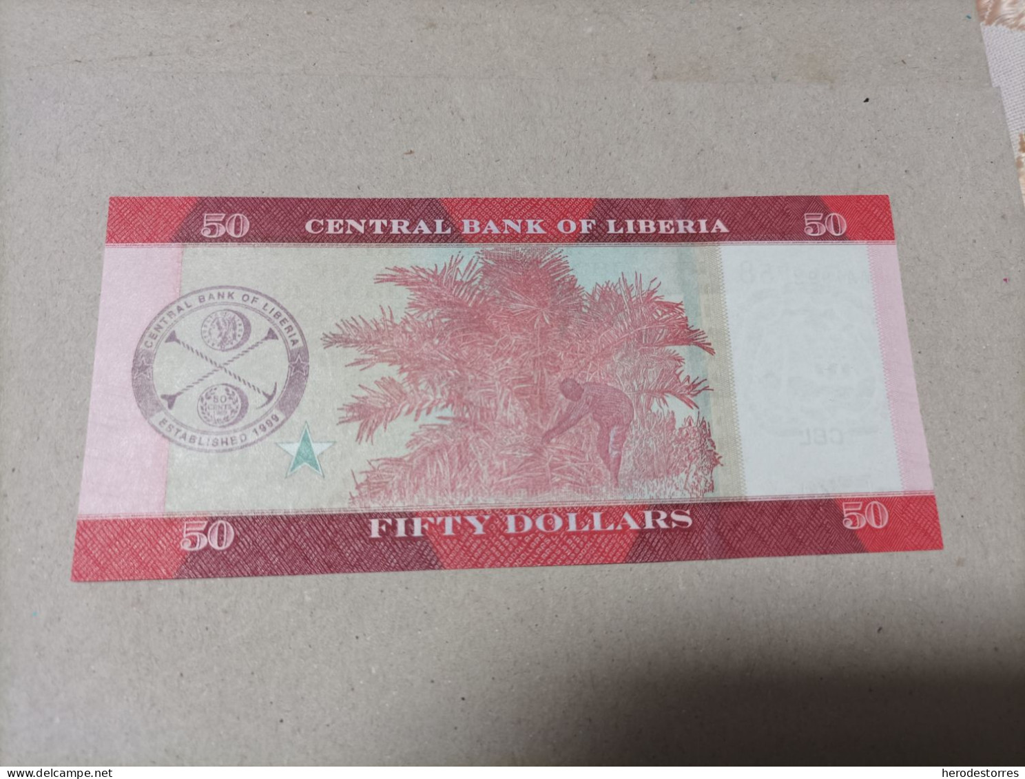 Billete De Liberia De 50 Dólares, Año 2016, Serie AA, UNC - Liberia