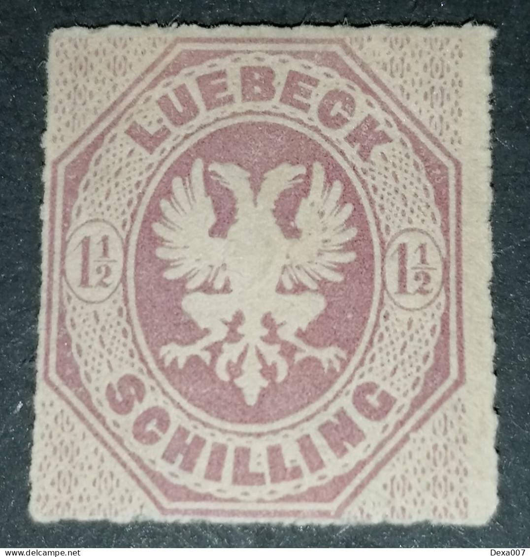 Old Germany, Lubeck 1,5 Schilling 1865 MH ,expert Inspected And Signed - Luebeck