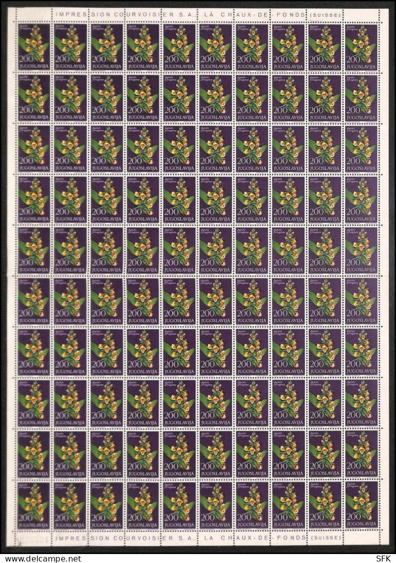 1965 FLORA - FLOWERS: COMPLETE SHEETS OF 100, COMPLETE SET Mi 1118/23 Rare On Market. Very Fine. 1949 - Gebraucht