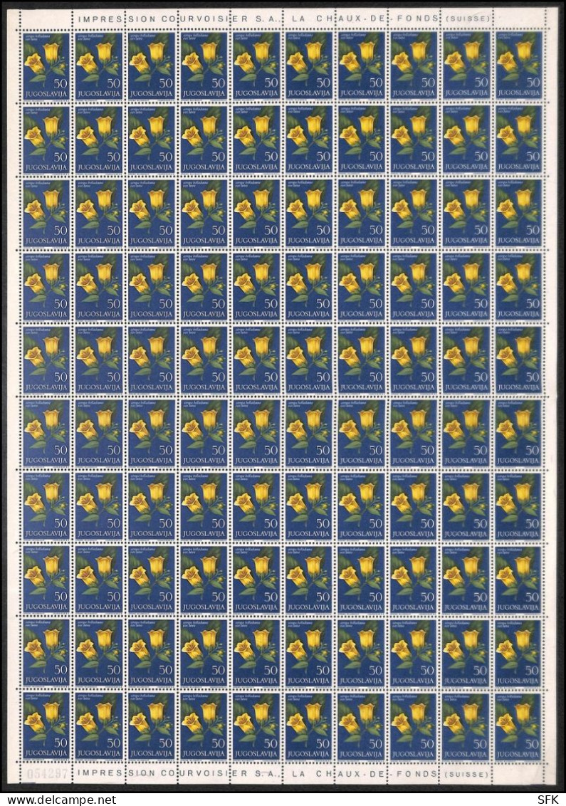 1965 FLORA - FLOWERS: COMPLETE SHEETS OF 100, COMPLETE SET Mi 1118/23 Rare On Market. Very Fine. 1949 - Usados