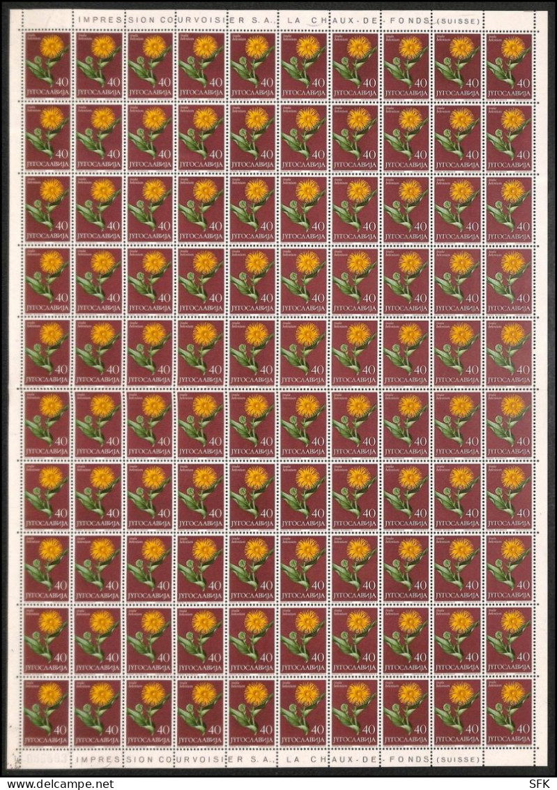 1965 FLORA - FLOWERS: COMPLETE SHEETS OF 100, COMPLETE SET Mi 1118/23 Rare On Market. Very Fine. 1949 - Usados