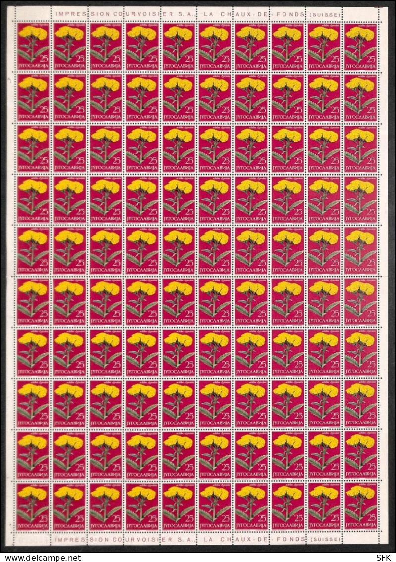 1965 FLORA - FLOWERS: COMPLETE SHEETS OF 100, COMPLETE SET Mi 1118/23 Rare On Market. Very Fine. 1949 - Used Stamps
