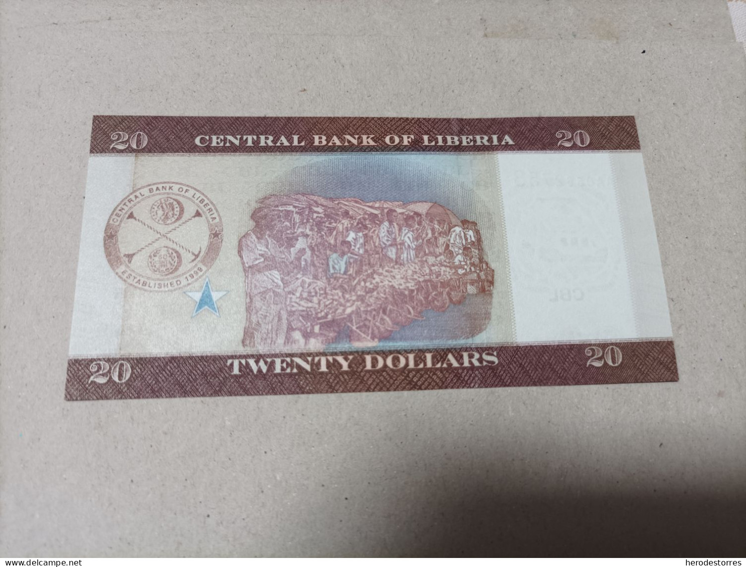 Billete De Liberia De 20 Dólares, Año 2016, Serie AA, UNC - Liberia