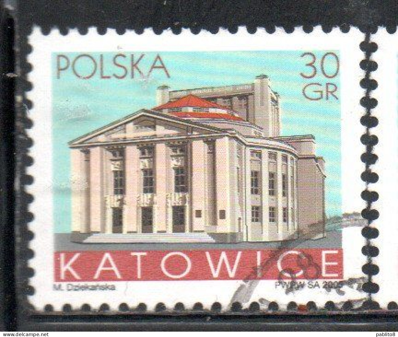 POLONIA POLAND POLSKA 2005 BUILDINGS KATOWICE 30g USED USATO OBLITERE' - Usati