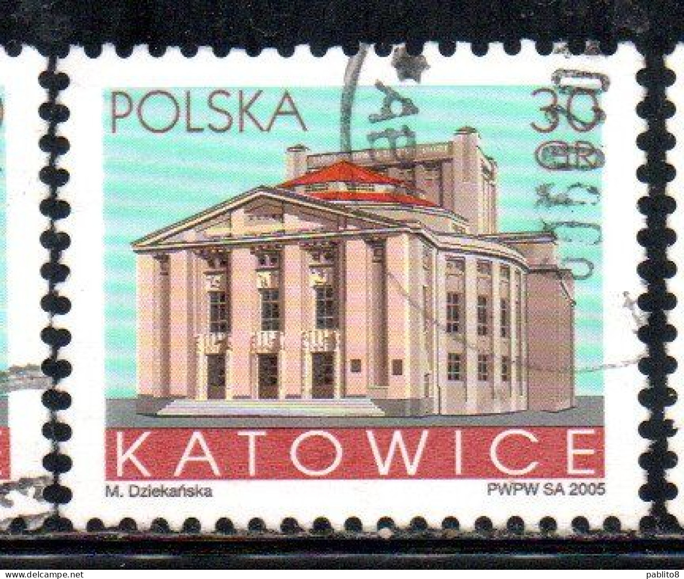 POLONIA POLAND POLSKA 2005 BUILDINGS KATOWICE 30g USED USATO OBLITERE' - Oblitérés