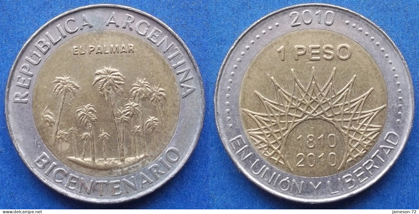 ARGENTINA - 1 Peso 2010 "El Palmar" KM# 156 Monetary Reform (1992) - Edelweiss Coins - Argentina