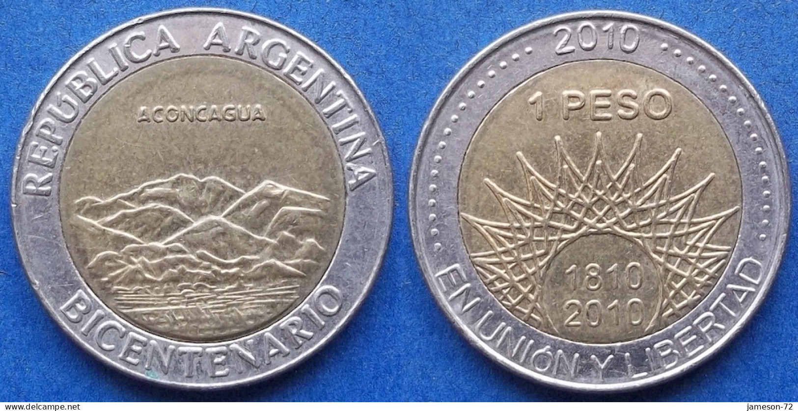 ARGENTINA - 1 Peso 2010 "Aconcagua" KM# 157 Monetary Reform (1992) - Edelweiss Coins - Argentinië