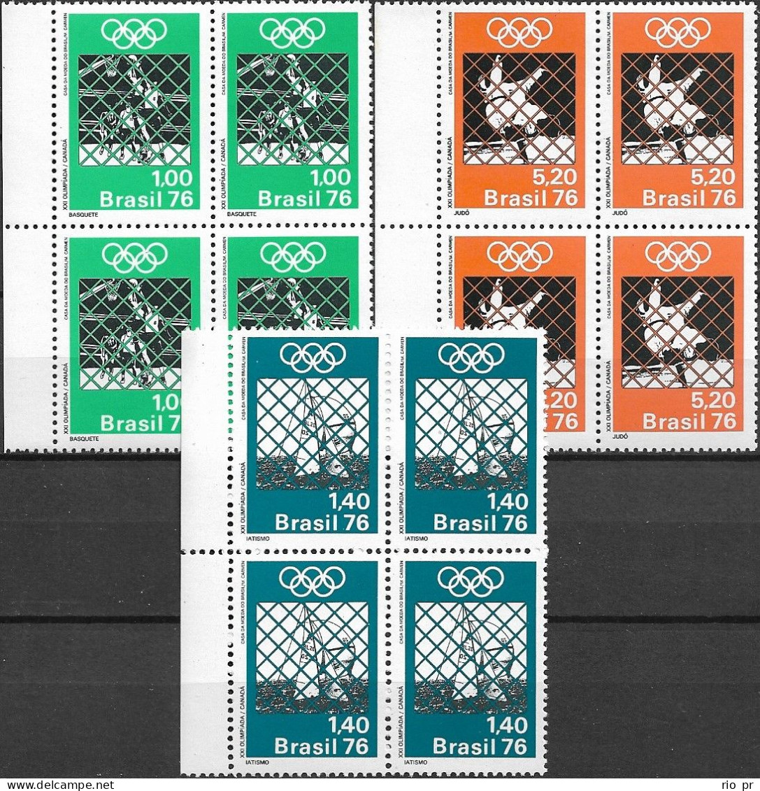 BRAZIL - COMPLETE SET IN BLOCKS OF FOUR MONTREAL'76 SUMMER OLYMPIC GAMES 1976 - MNH - Estate 1976: Montreal