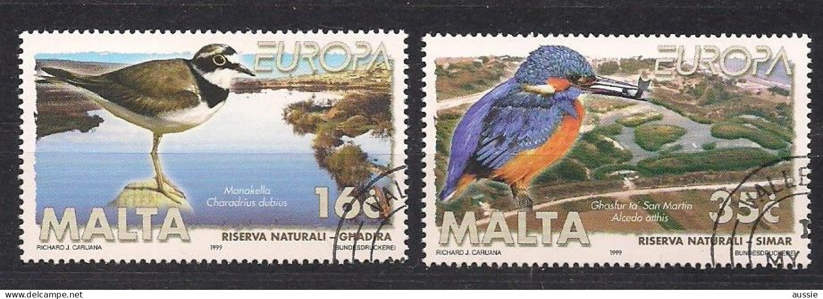 Malte Malta Cept 1999  Yvertn° 1039-40 (o) Oblitéré  Faune Oiseaux Vogels Birds - 1999