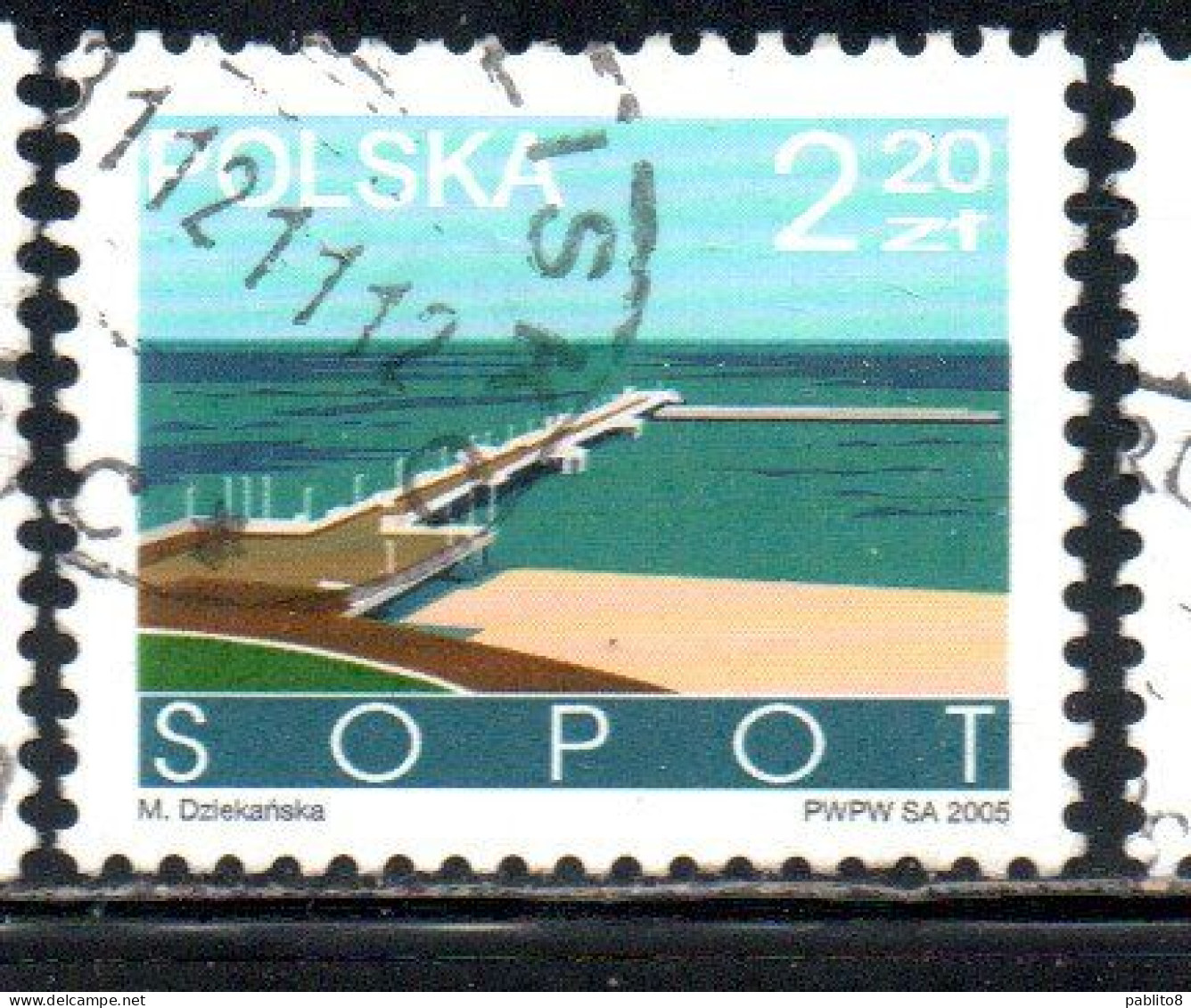 POLONIA POLAND POLSKA 2005 BALTIC SHORE SOPOT 2.20z USED USATO OBLITERE' - Oblitérés