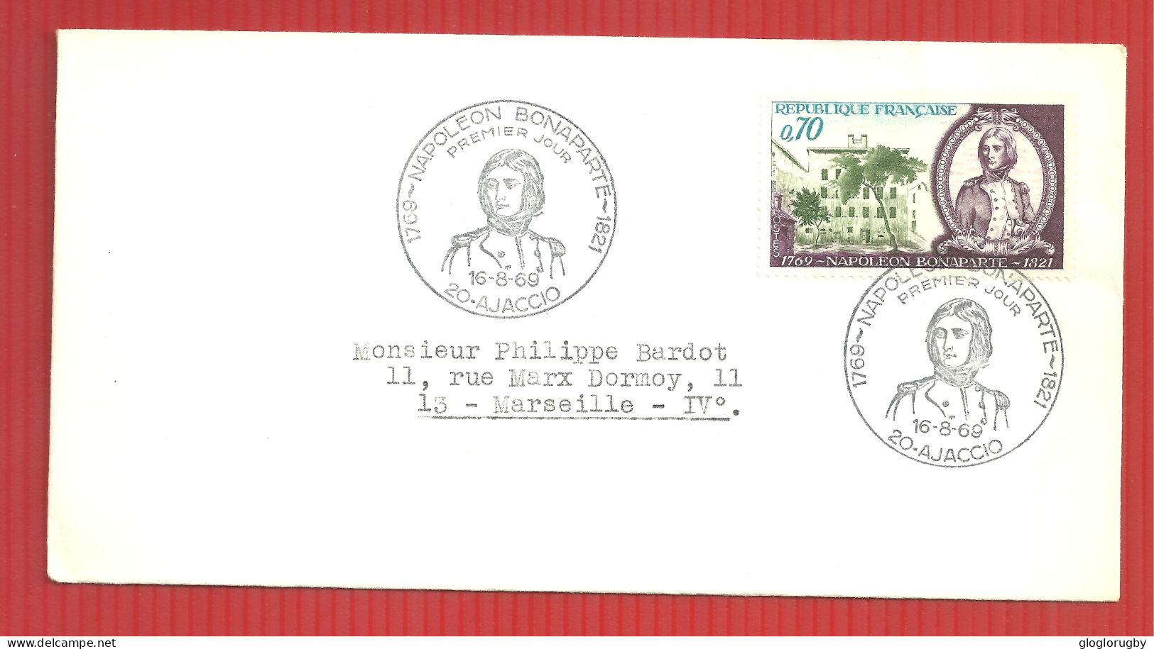 FDC NAPOLEON AJACCIO 16 8 1969 - Napoléon