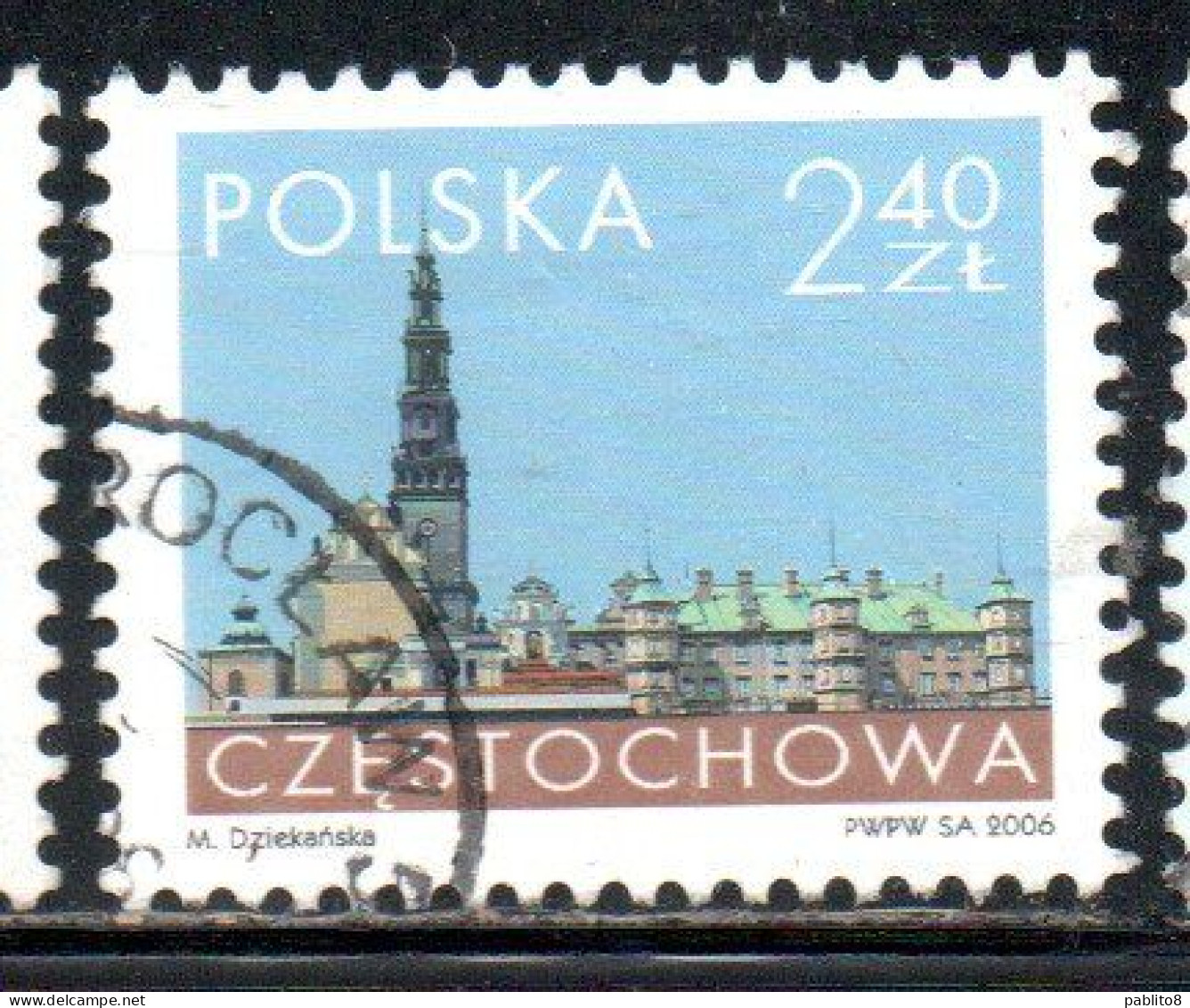 POLONIA POLAND POLSKA 2006 CONVENT OF JASNA GORA CZESTOCHOWA 2.40z USED USATO OBLITERE' - Used Stamps