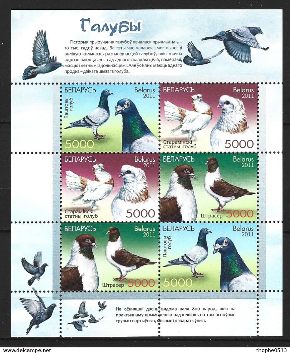 BIELORUSSIE. PF N°755-7 De 2011. Pigeons. - Pigeons & Columbiformes