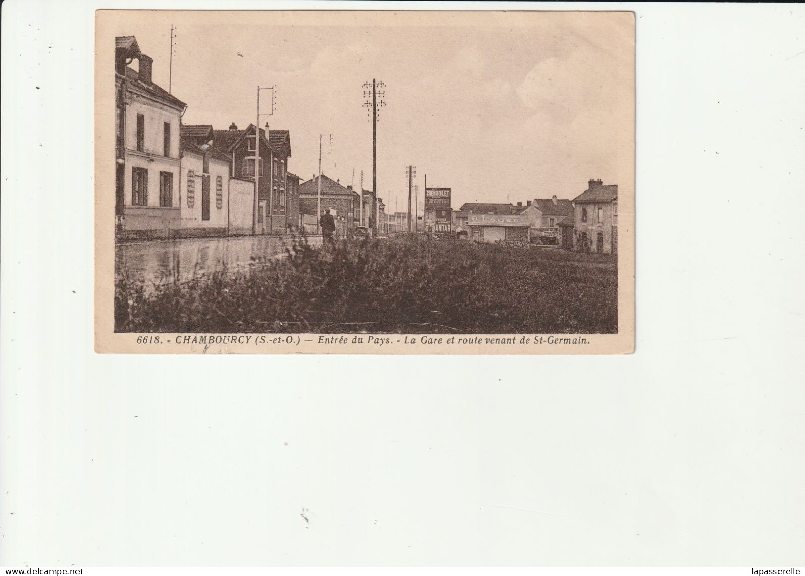 78-Chambourcy  1939 - Entrée Du Pays- La Gare Et Route Venant De St Germain (Pub Chevrolet R.Duvivier) - Chambourcy