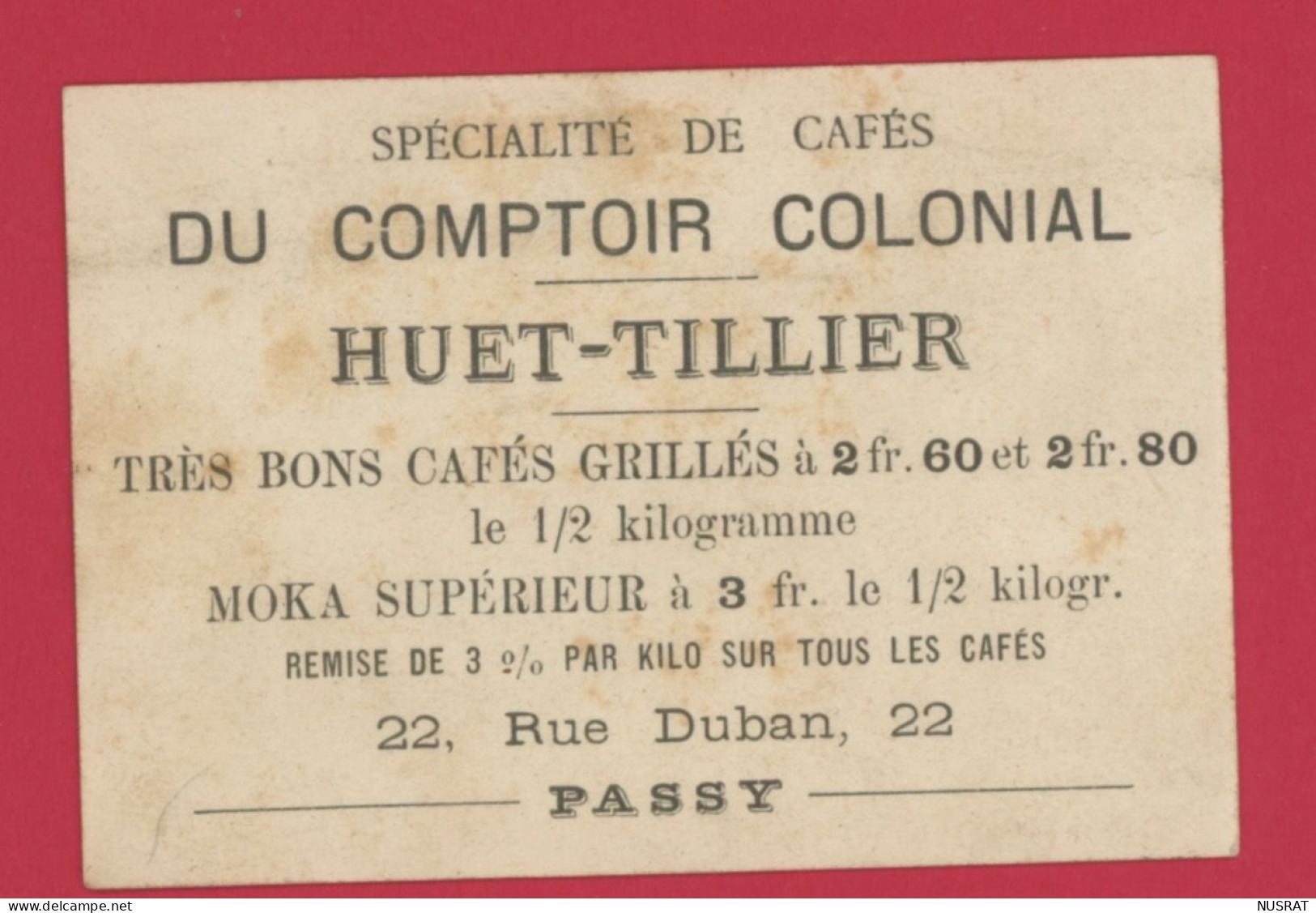 Passy, Comptoir Colonial Huet-Tillier, Chromo Lith. Courbe Rouzet CR3-4-31, Polichinelle Mis En Prison - Autres & Non Classés