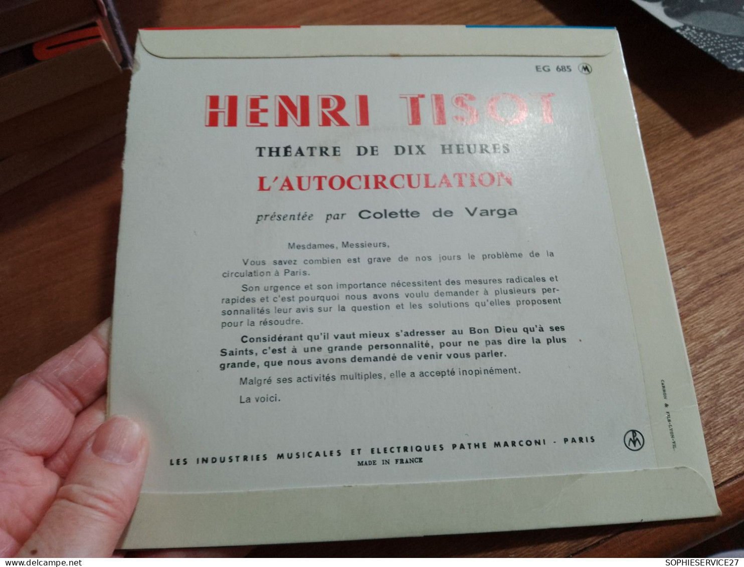 152 //   45 TOURS / HENRI TISOT / THEATRE  DE 10 HEURES / L'AUTOCIRCULATION - Comiques, Cabaret