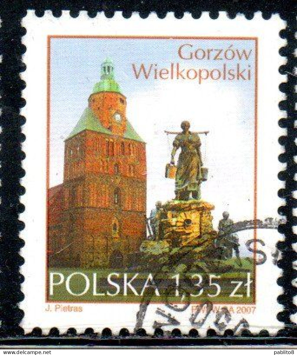 POLONIA POLAND POLSKA 2007 CATHEDRAL OF THE ASSUMPTION PAUKSCH FOUNTAIN GORZOW WIELKOPOLSKI 1.35z USED USATO OBLITERE' - Used Stamps