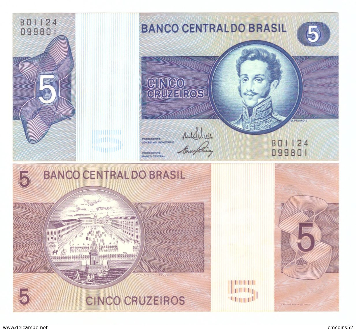 BRAZIL 5 CRUZEIROS ND 1970/1979 P-192b UNC - Brazil