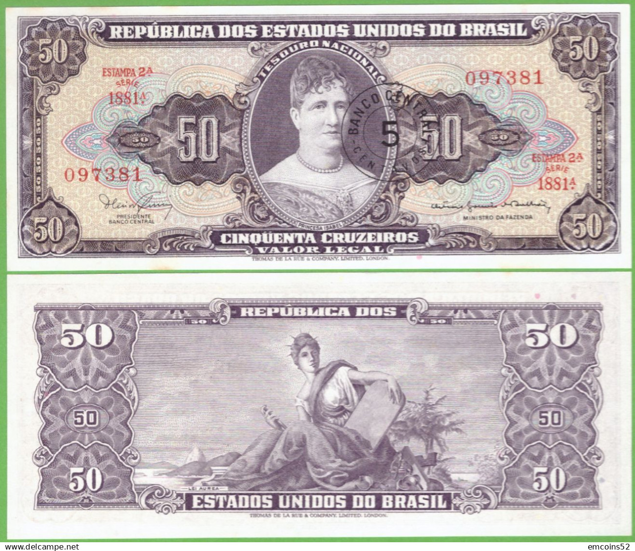 BRAZIL 5 CENTAVOS 1966 P-184b  UNC - Brasil