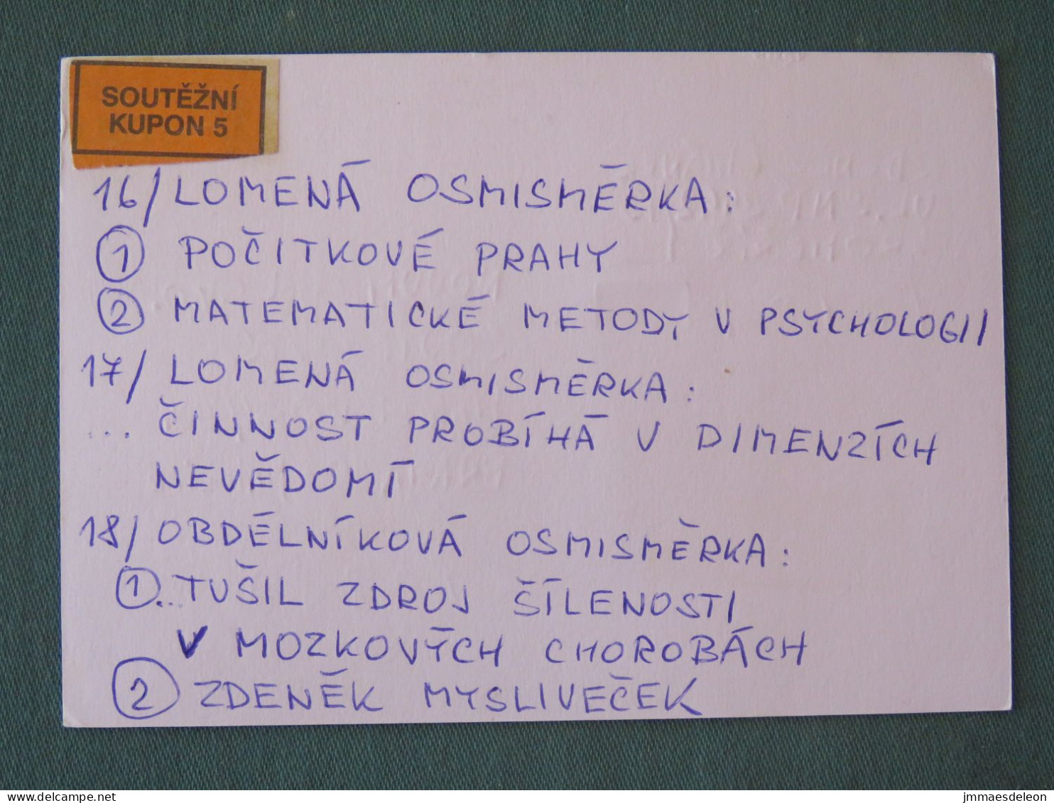 Czech Republic 2001 Stationery Postcard 5.40 Kcs Prague Sent Locally - Covers & Documents