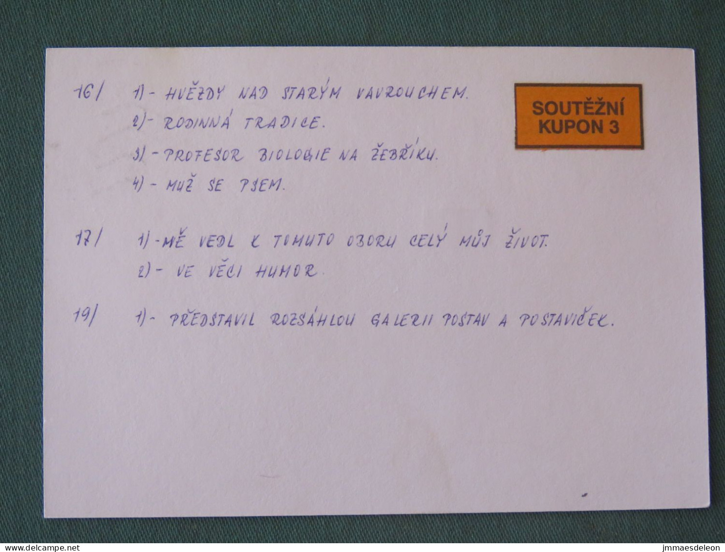 Czech Republic 2001 Stationery Postcard 5.40 Kcs Prague Sent Locally - Briefe U. Dokumente