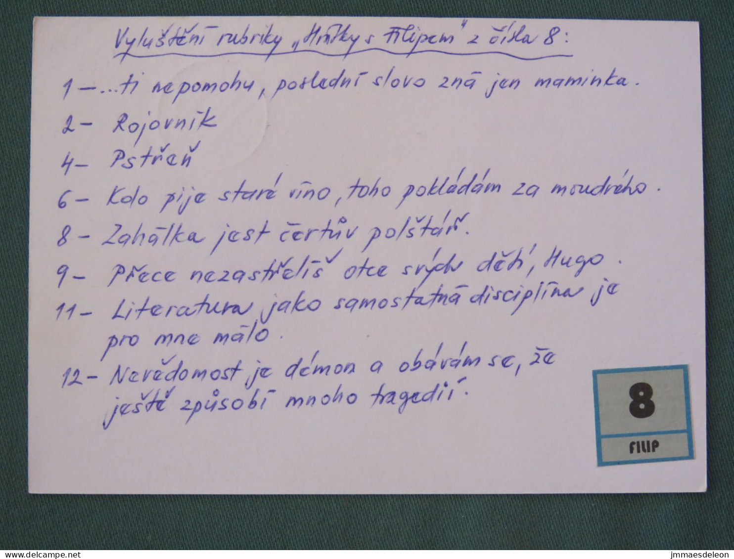 Czech Republic 2001 Stationery Postcard 5.40 Kcs Prague Sent Locally - Storia Postale