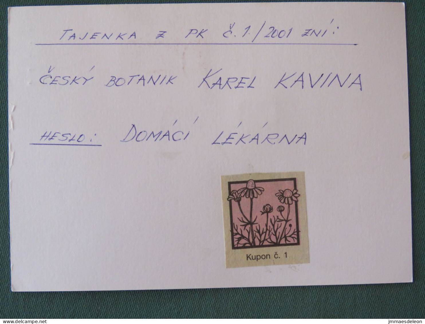 Czech Republic 2001 Stationery Postcard 5 Kcs Prague Sent Locally + Church - Briefe U. Dokumente