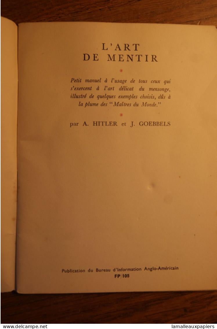 L'art De Mentir (publication Du Bureau D'info Angloaméricain) 1944 - French