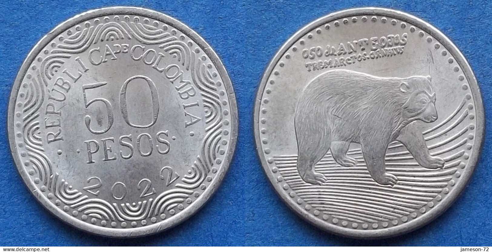 COLOMBIA - 50 Pesos 2022 "Spectacled Bear" KM# 295 Republic - Edelweiss Coins - Kolumbien