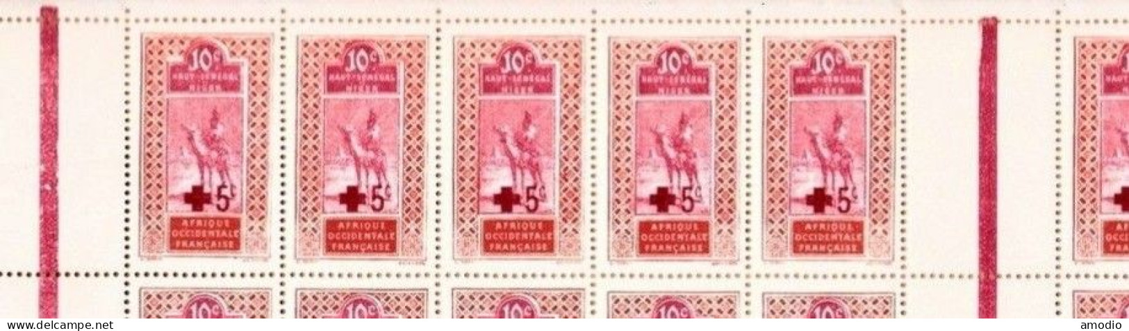 Haut Sénégal Niger Feuille Complète 75 TP YT 35 Méhari Croix Rouge N** MNH Bon Centrage - Ongebruikt