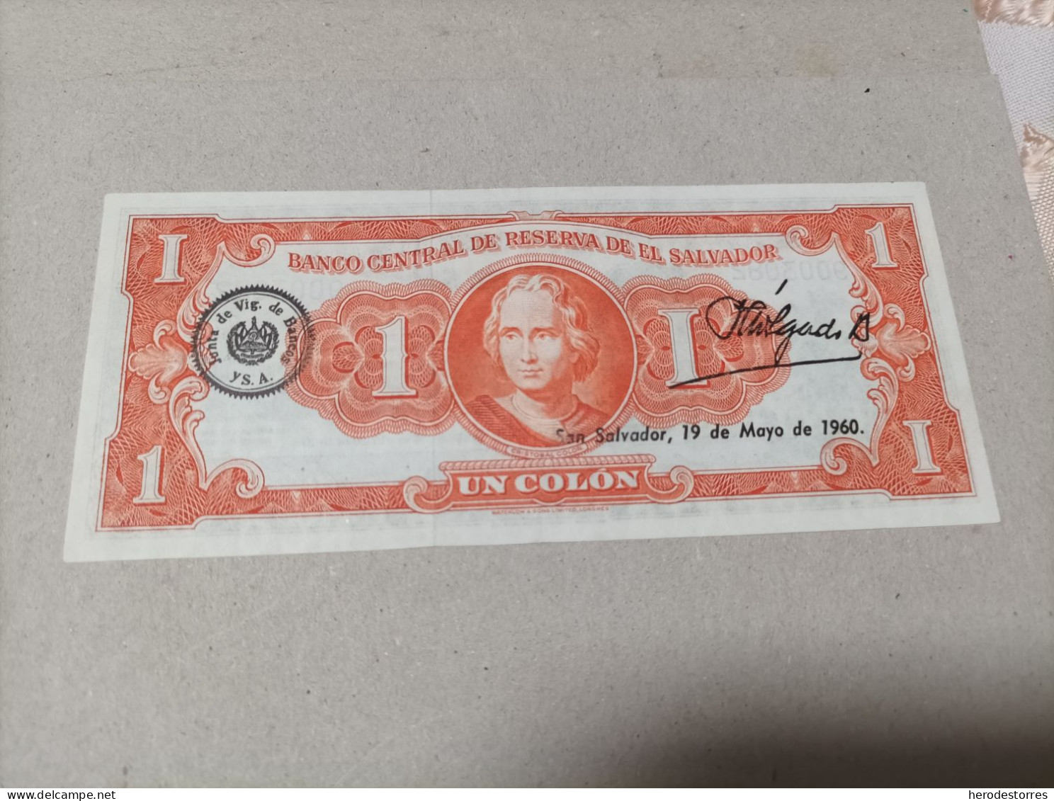 Billete De El Salvador De 1 Colon, Año 1959, UNC - Salvador