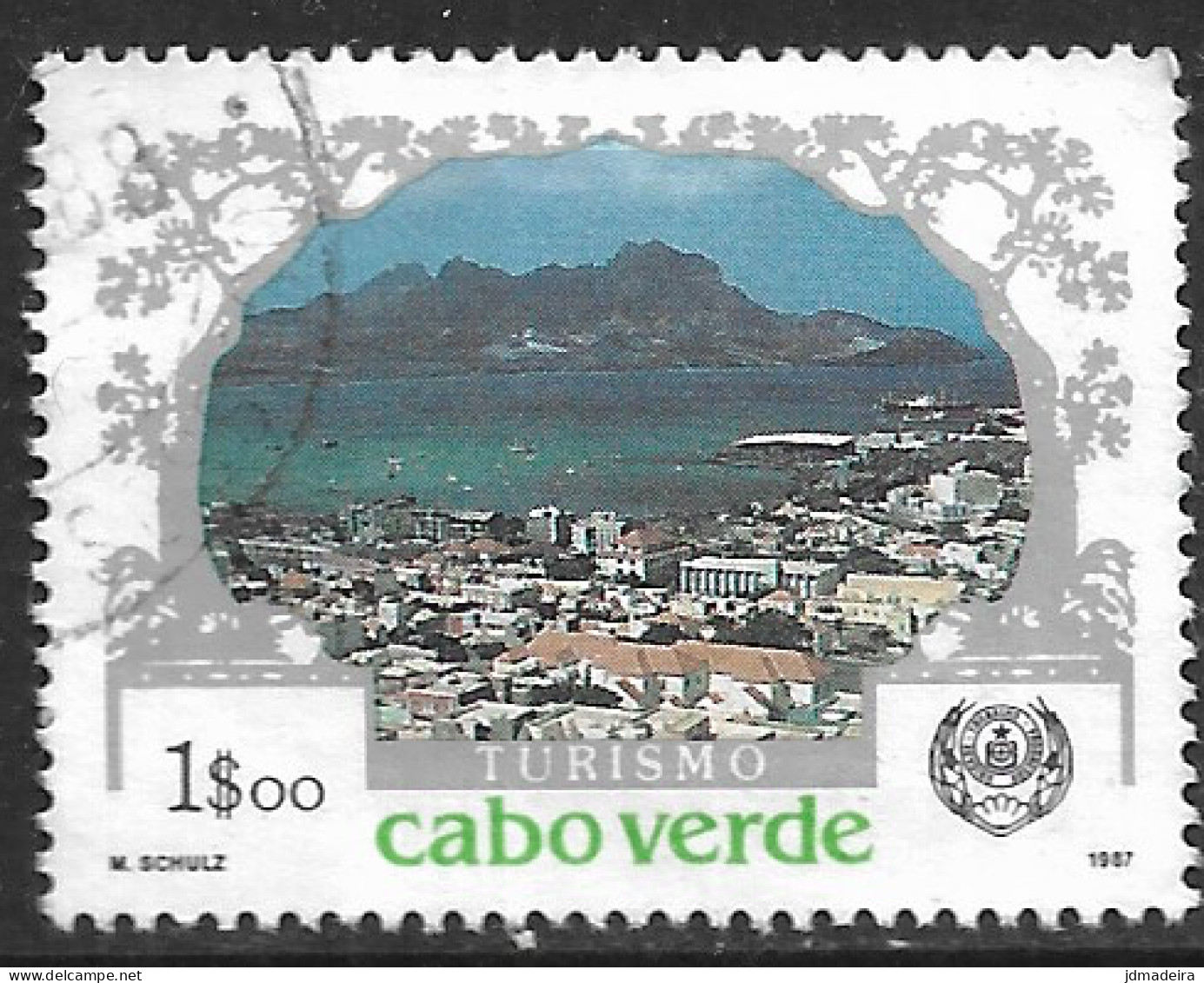 Cabo Verde – 1987 Views 1$00 Used Stamp - Kap Verde