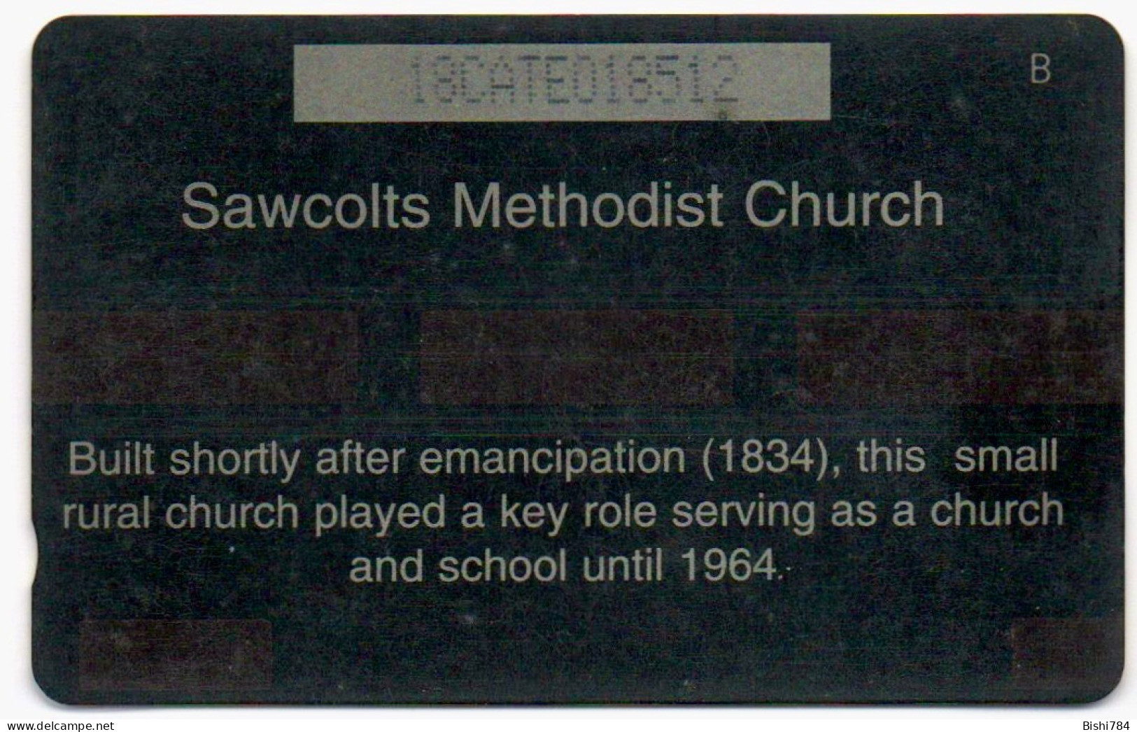 POOR CONDITION- Antigua & Barbuda - Sawcolts Methodist Church - 18CATE (with Ø) - Antigua U. Barbuda