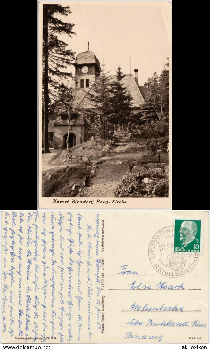 Ansichtskarte Kipsdorf-Altenberg (Erzgebirge) Berg-Kirche 1963 - Kipsdorf