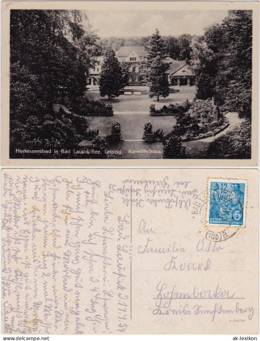 Ansichtskarte Bad Lausick Lausigk Herrmannsbad - Kurmittelhaus 1954 - Bad Lausick