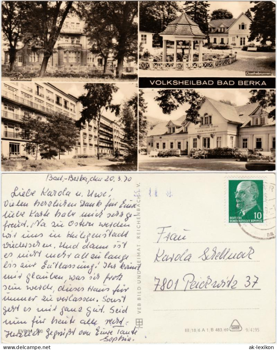 Ansichtskarte Bad Berka 4 Bild Karte 1969 - Bad Berka