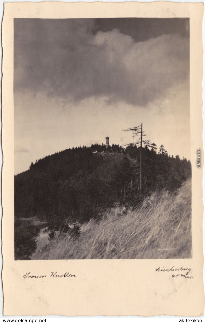 Foto Ansichtskarte Osterode (Harz) Großer Knollen Mit Turm 1932 - Osterode