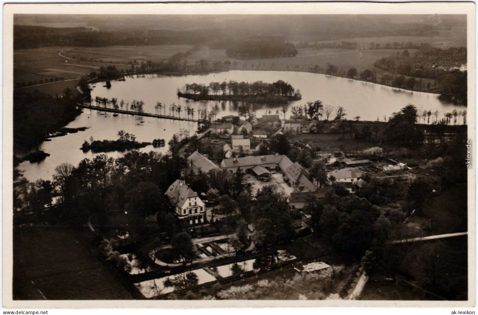 Ansichtskarte Kauppa-Großdubrau Wulka Dubrawa Luftbild Rittergut Kaupa 1928  - Grossdubrau Wulka Dubrawa