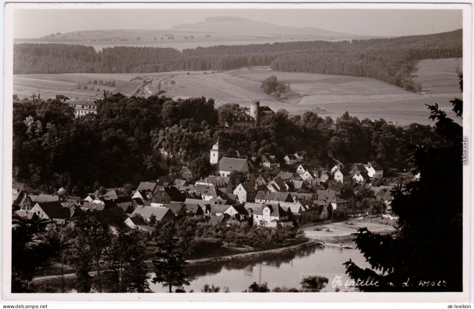 Foto Ansichtskarte Herstelle Beverungen Blick Auf Ort Und Weser 1965 - Beverungen