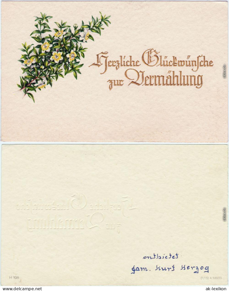  Herzliche Glückwünsche Zur Vermählung Hochzeit, Goldschrift 1922 Goldrand - Matrimonios