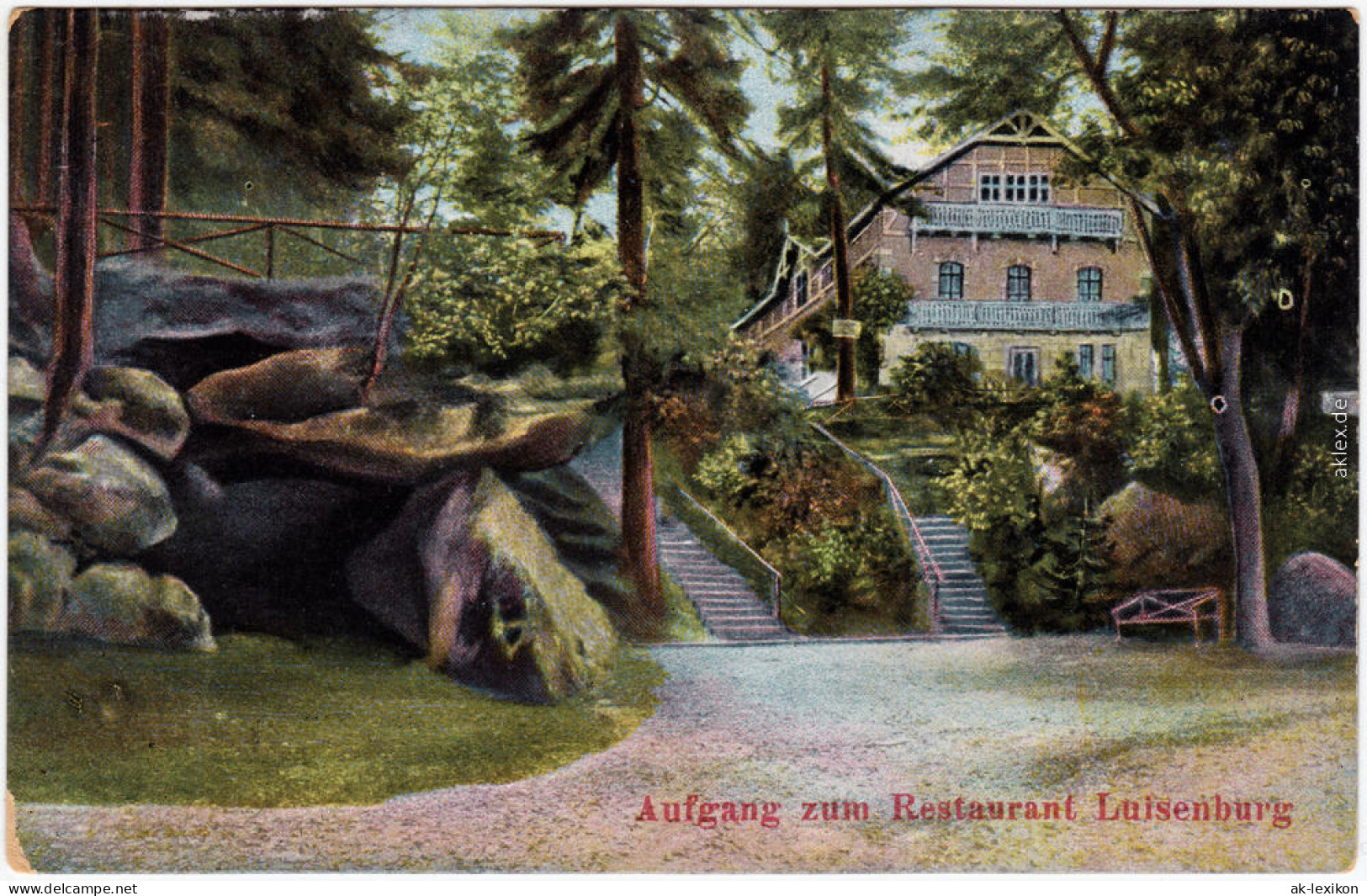 Luisenburg Wunsiedel (Fichtelgebirge) Aufgang Zum Restaurant Luisenberg 1914 - Wunsiedel