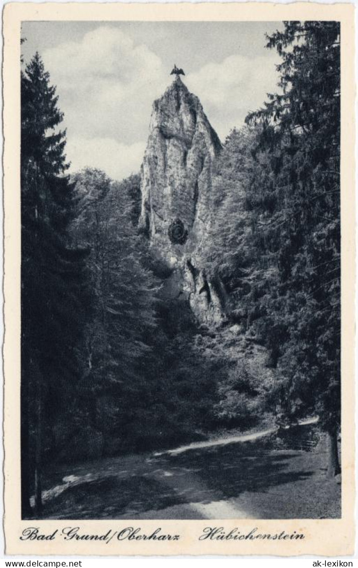 Bad Grund (Harz) Hübichenstein - Waldweg Ansichtskarte B Goslar  1932 - Bad Grund