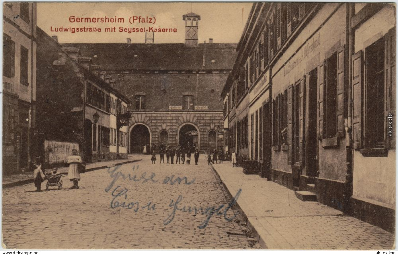 Germersheim Ludwigsstraße Mit Kaserne Ansichtskarte 1916 - Germersheim