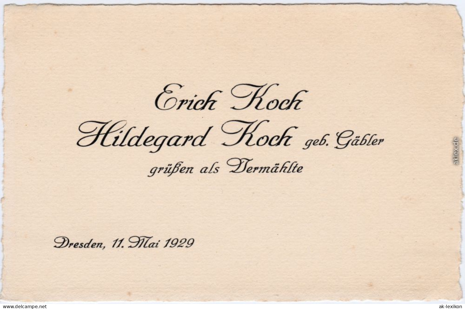  Hochzeit Erich Und Hildegard Koch (Gäbler) In Dresden 1929 Privatfoto  - Huwelijken