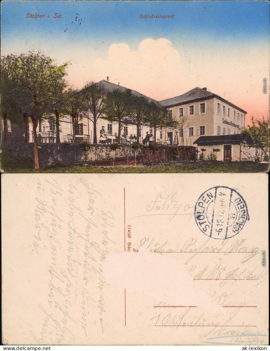 Stolpen Partie Am Schloßrestaurant Ansichtskarte  1917 - Stolpen