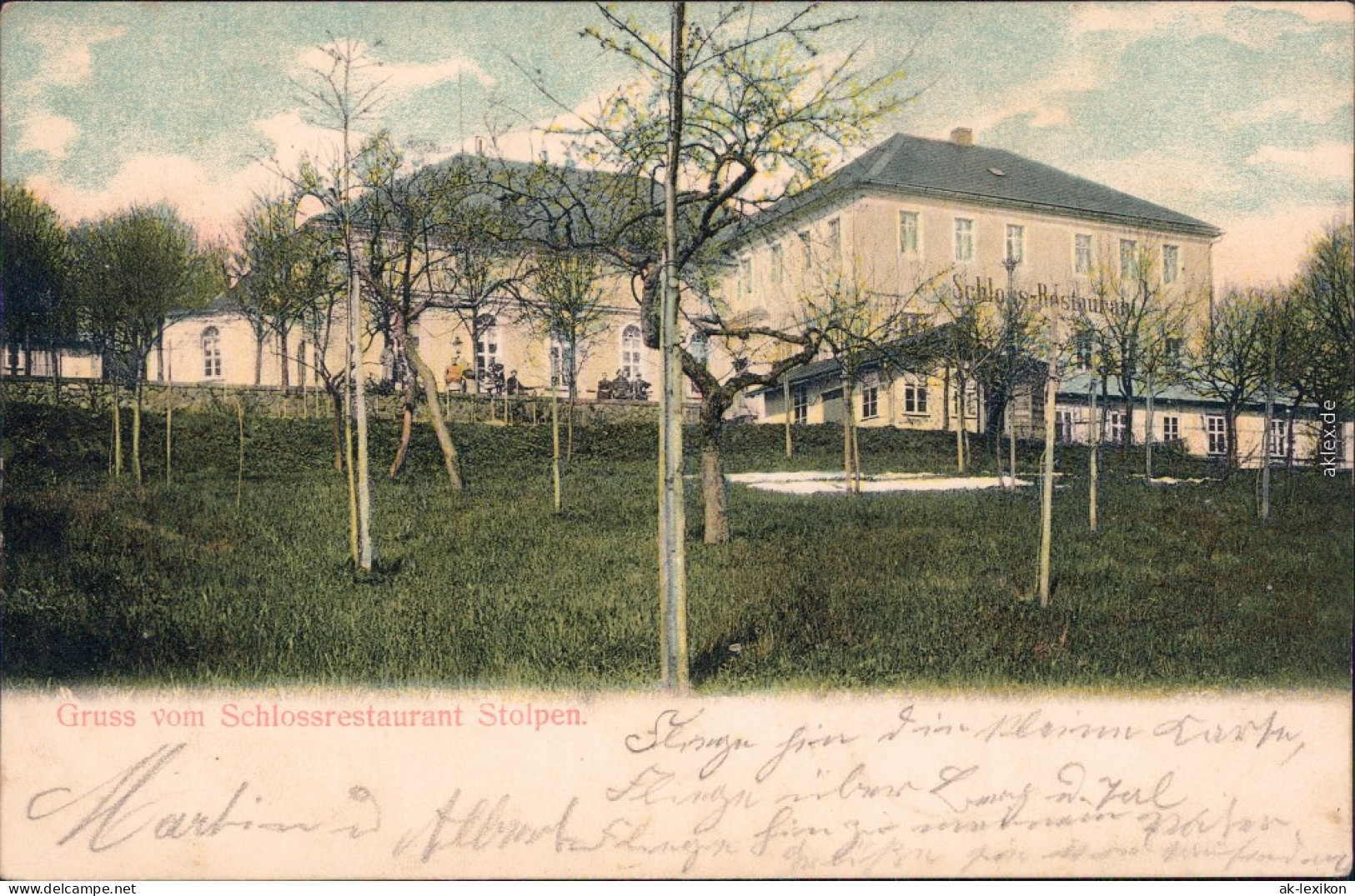 Stolpen Schlossrestaurant Ansichtskarte Coloriert 
1905 - Stolpen