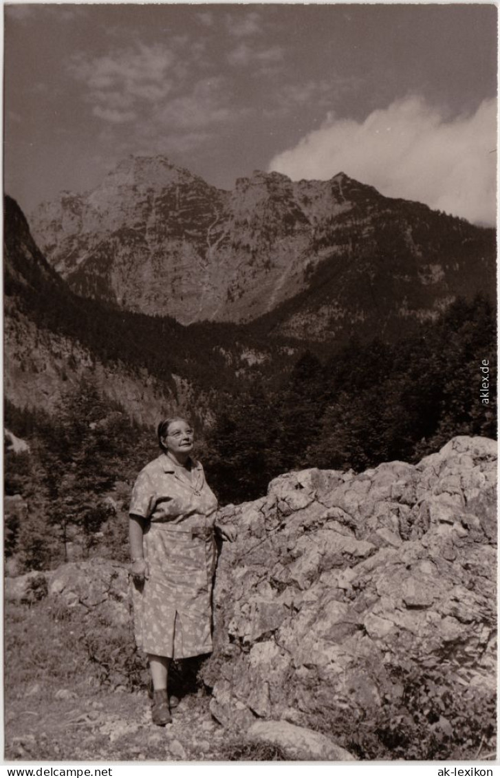 Bischofswiesen Frau Beim Bergwandern Privatfoto AK B Berchtesgaden 1938 - Bischofswiesen