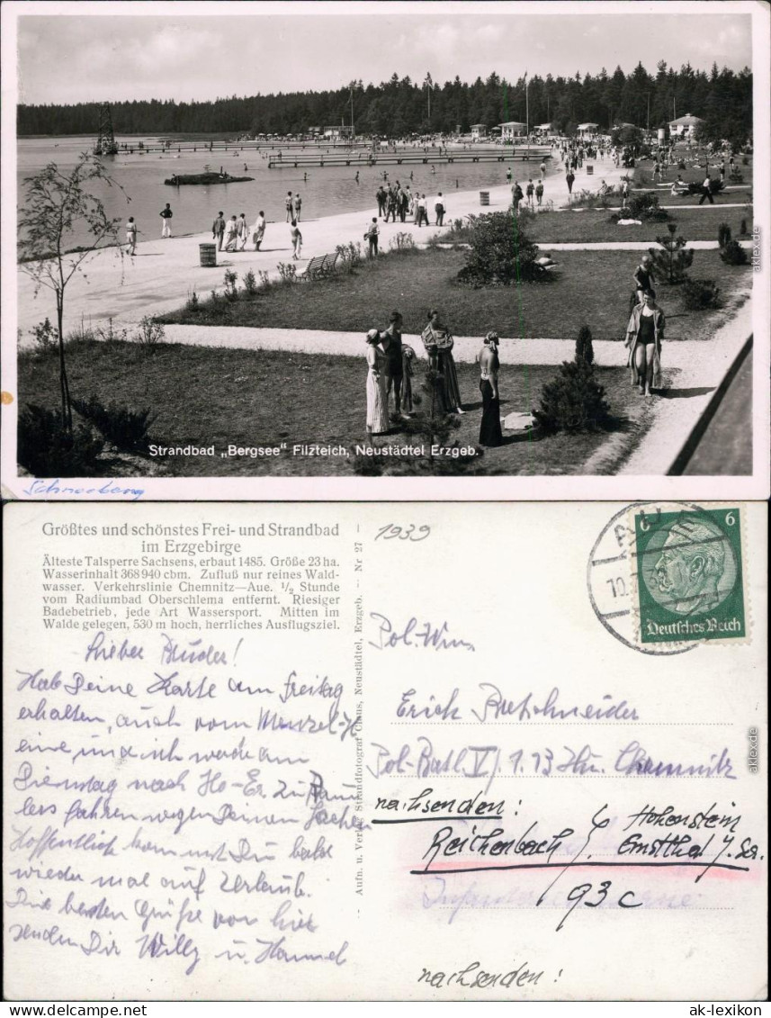Neustädtel Schneeberg (Erzgebirge) Partie Am Strandbad - Park 1939 - Schneeberg