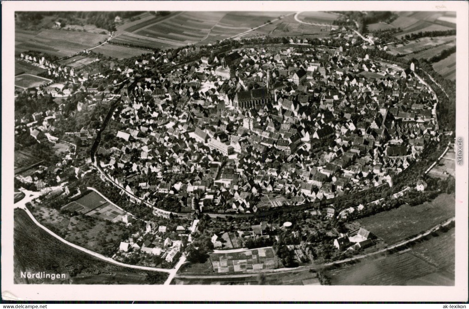 Nördlingen Luftbild Ansichtskarte  1930 - Noerdlingen